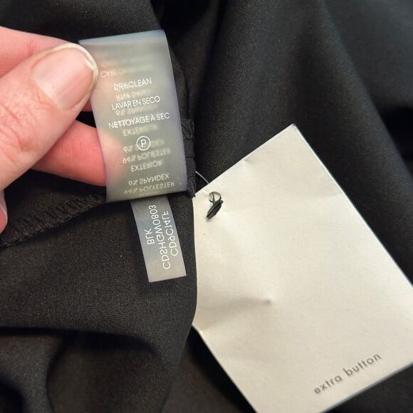 Calvin Klein Little Black Sheath Dress | NWT Size 2 | Bell Sleeve Pearl Detail - Picture 6 of 13